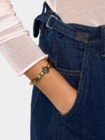 Pulsera Elástica Cuadrada Con Colgante multicolor