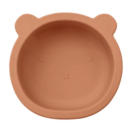Bowl Tazón Irrompible Diseño Oso p/ Comida Bebé en Silicona Salmón
