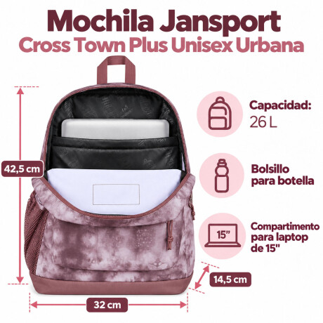 Mochila Escolar p/ Laptop Jansport Cross Town Plus Original Mahogany Haze White