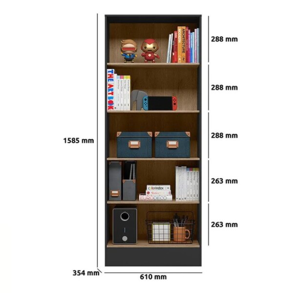 ARMARIO 2 PUERTAS 3 ESTANTES - NEGRO MATE/RUSTICO ARMARIO 2 PUERTAS 3 ESTANTES - NEGRO MATE/RUSTICO