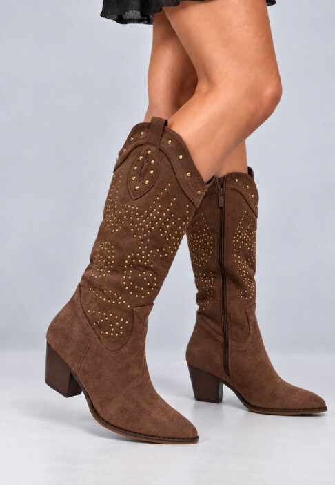 BOTA ALTA BRILLO Marron
