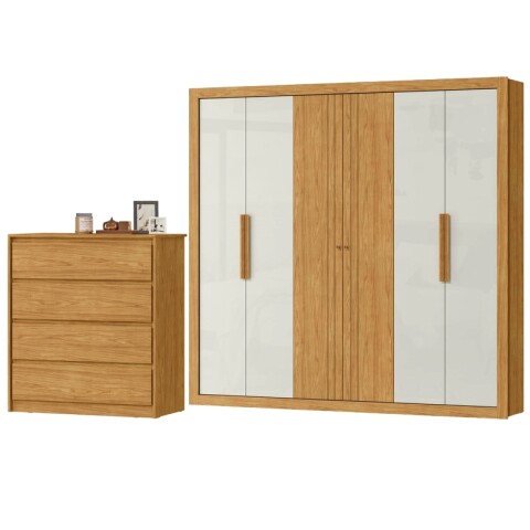Juego de Dormitorio Ropero Montecarlo 6 Puertas Comoda Carla 4 Cajones - Marrocos Juego de Dormitorio Ropero Montecarlo 6 Puertas Comoda Carla 4 Cajones - Marrocos