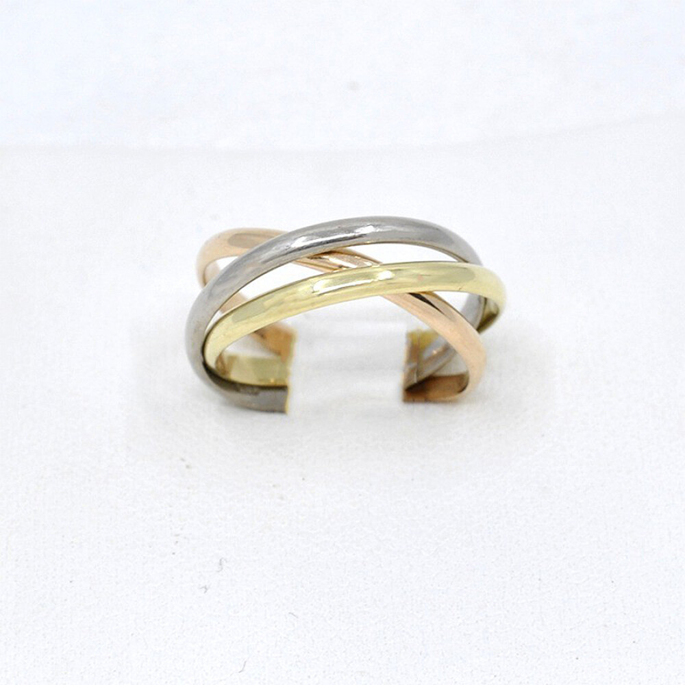 Anillo Triple Alianza En Oro 18K De 3 Tonos Anillo Triple Alianza En Oro 18K De 3 Tonos