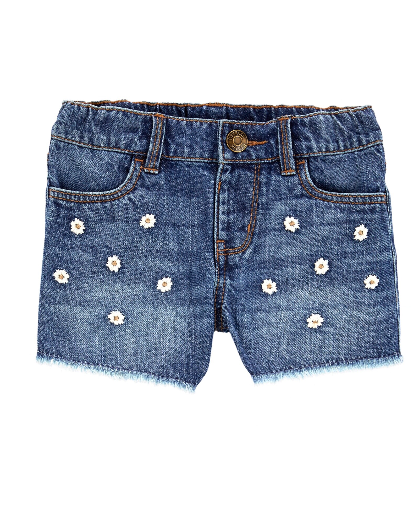 Short de jean con bordado Sin color