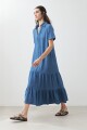 Maxi vestido de jean jean medio