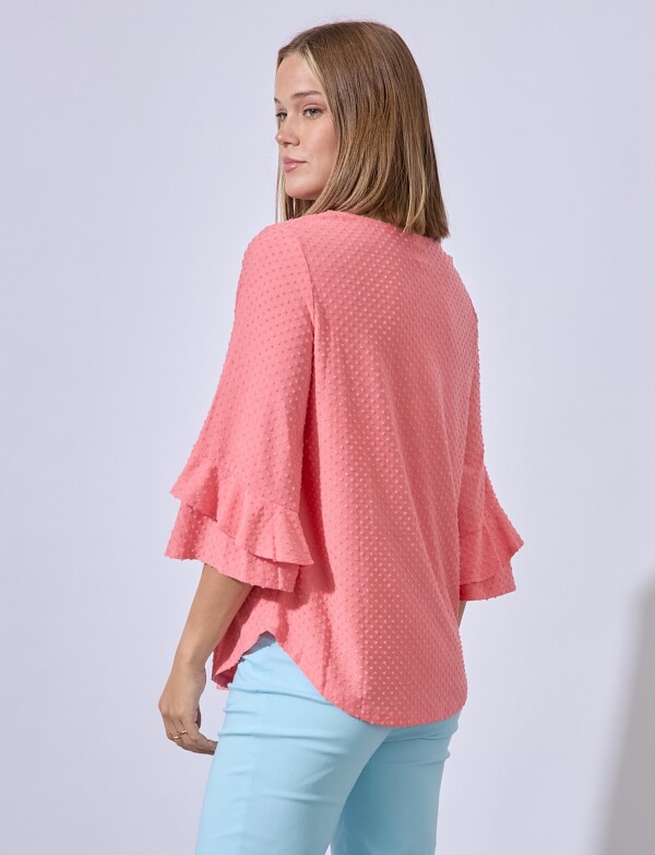 Blusa Manga Volados CORAL