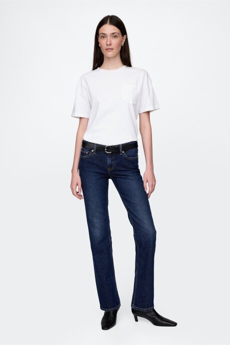 Jean 90S Straight Tiro Bajo Mujer Dark Indigo 1