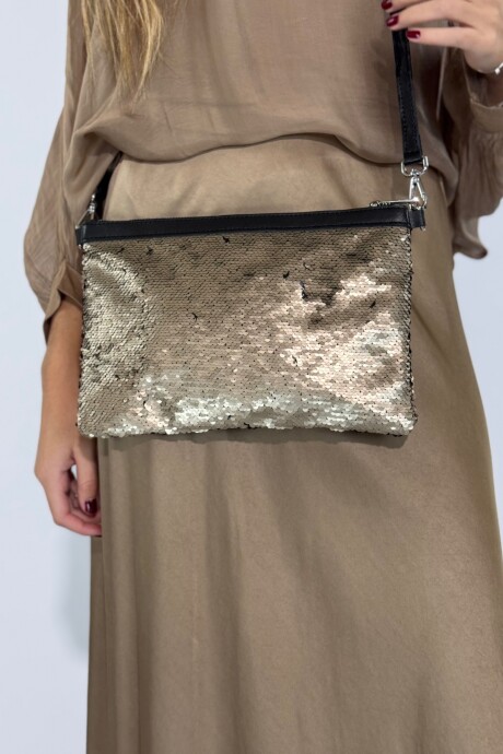 CARTERA DUA Dorado Y Negro