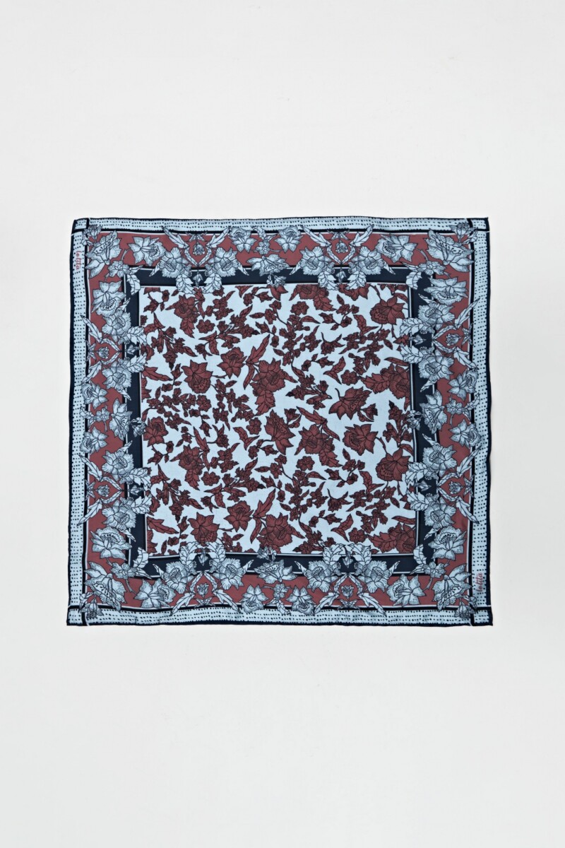 Pañuelo estampado floral bordo