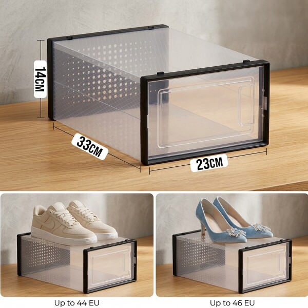 Set X4 Caja Organizadora Zapatos Zapatero Apilable Championes Calzado Premium Imback Negro Set X4 Caja Organizadora Zapatos Zapatero Apilable Championes Calzado Premium Imback Negro