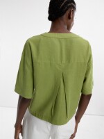 Camisa Manga Corta 100% Lyocell verde