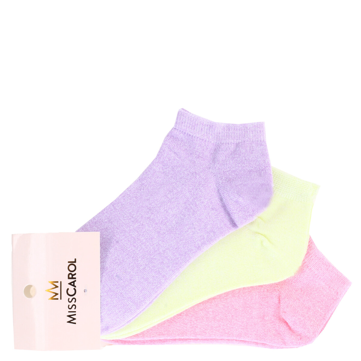 Media PLAIN COLOR pack x3 MissCarol - Lilac/Yellow/Pink 