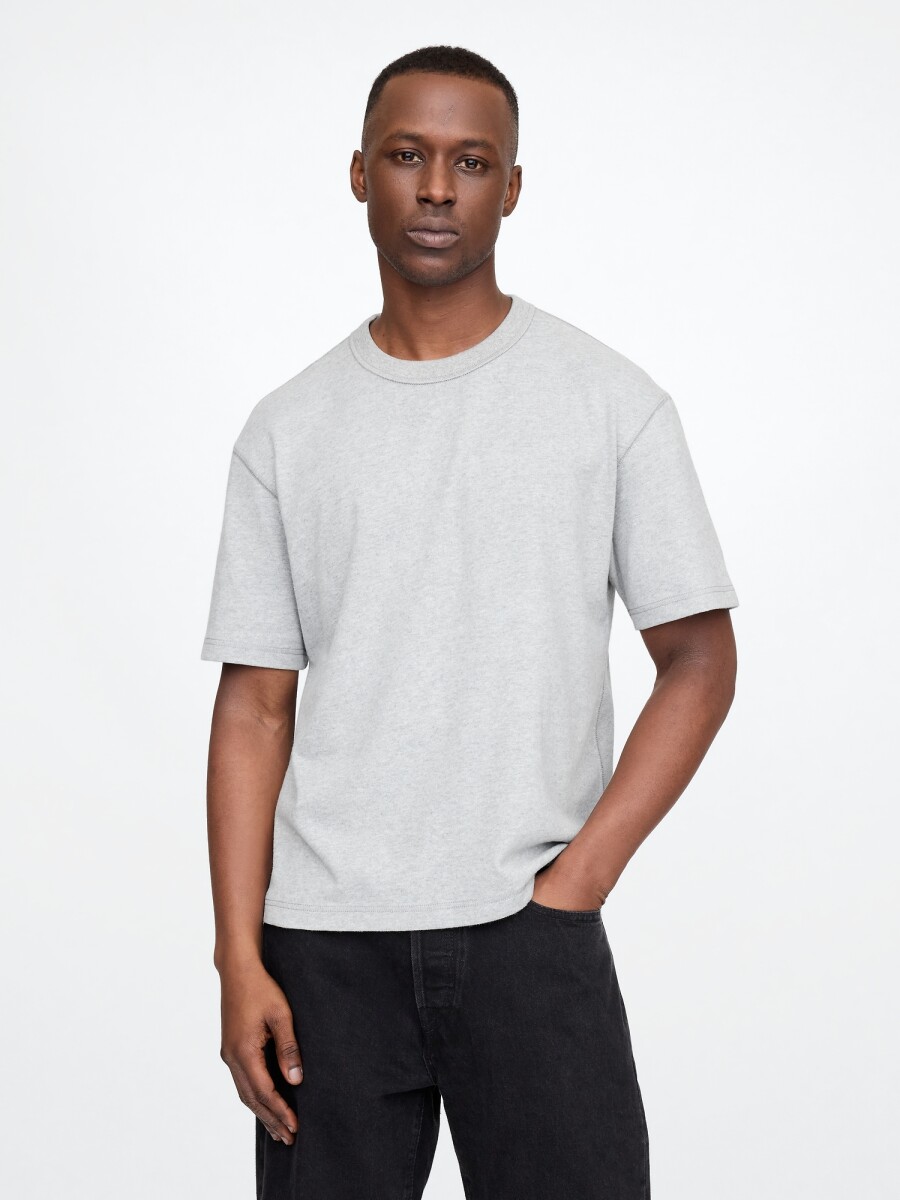 Remera Cropped Hombre - B10 Grey Heather 