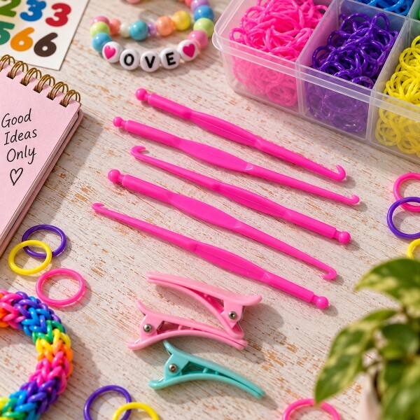 Set Para Hacer Pulseras Gomitas Banditas Brazaletes Niñas Niños Kit x 8000 Piezas IMBACK Set Para Hacer Pulseras Gomitas Banditas Brazaletes Niñas Niños Kit x 8000 Piezas IMBACK