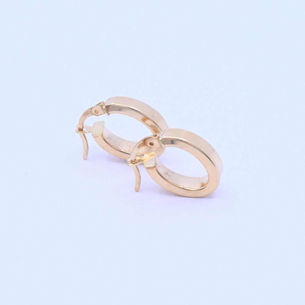 Aros oro 18k ovalados chatos. Aros oro 18k ovalados chatos.