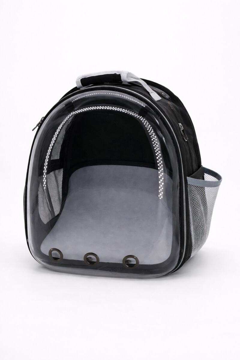 MOCHILA TRANSPORTADORA CON VISOR - NEGRO 