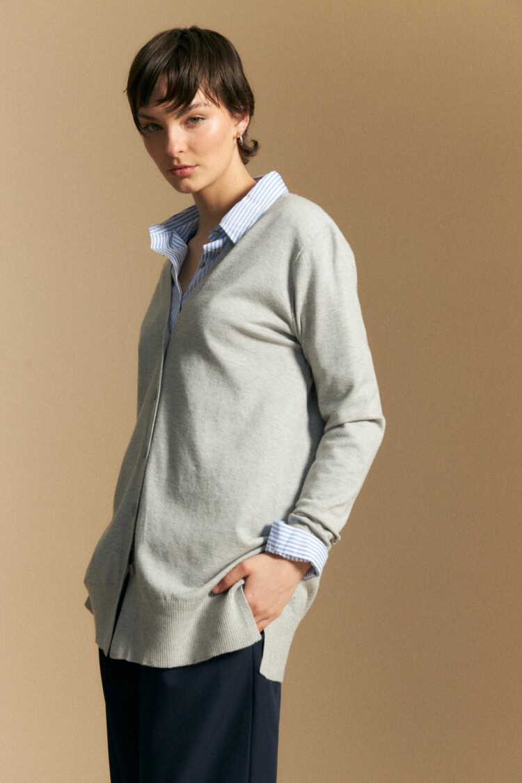 CARDIGAN ROMERO Gris Melange