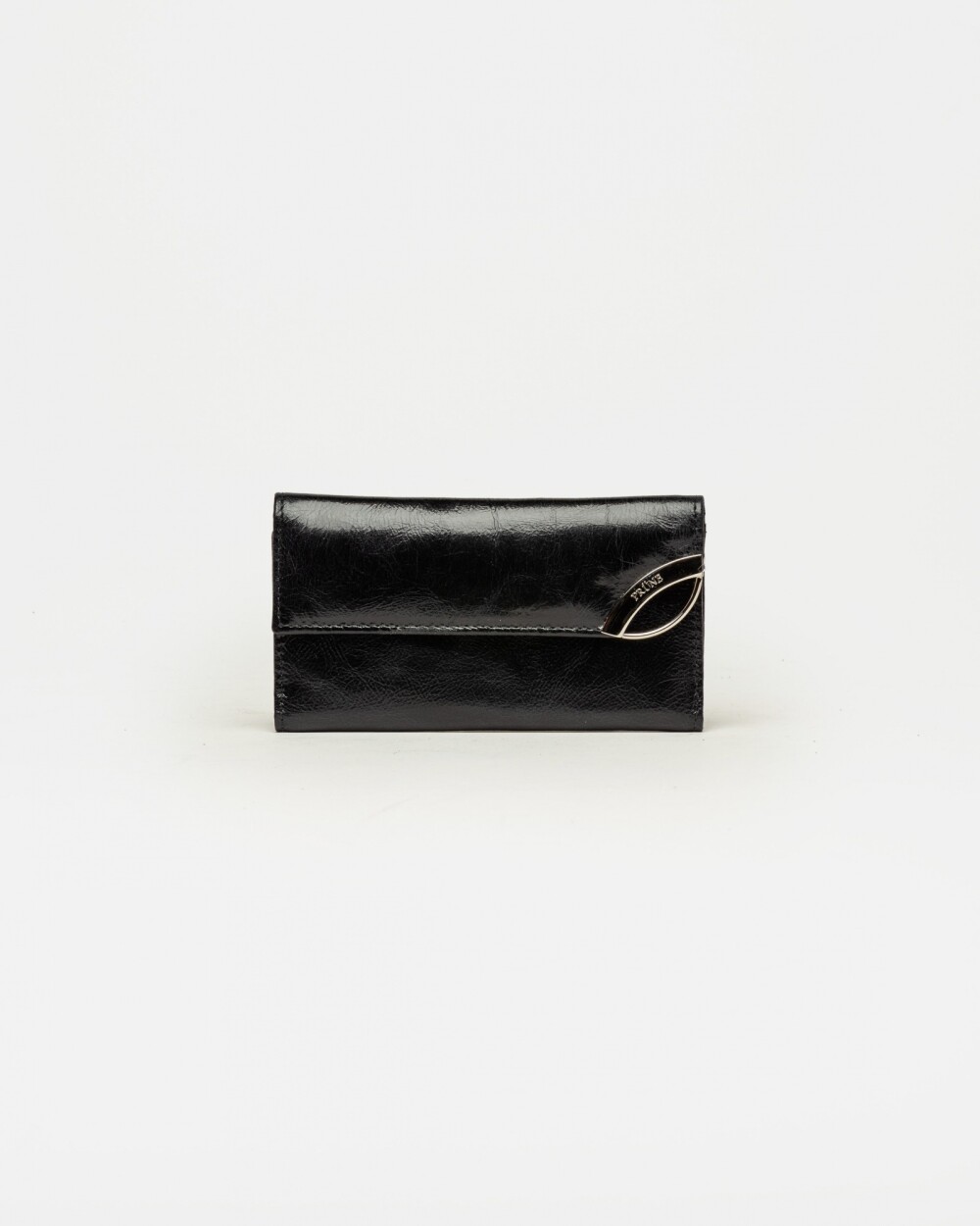 Billetera Katy en cuero liso Negro