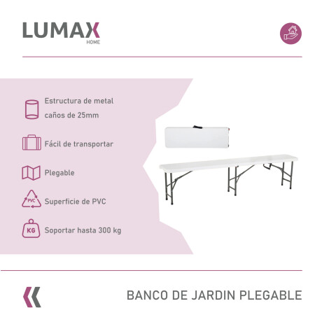 Banco Jardin Plegable Lumax 1.83mts Tipo Valija Banco Jardin Plegable Lumax 1.83mts Tipo Valija