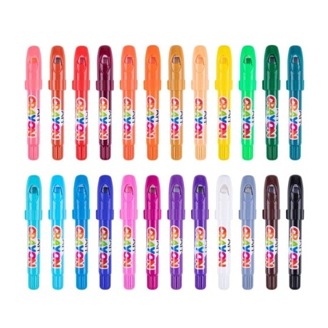 Set 24 Crayones Crayolas Lavables y Textura Sedosa con Tapa Multicolor