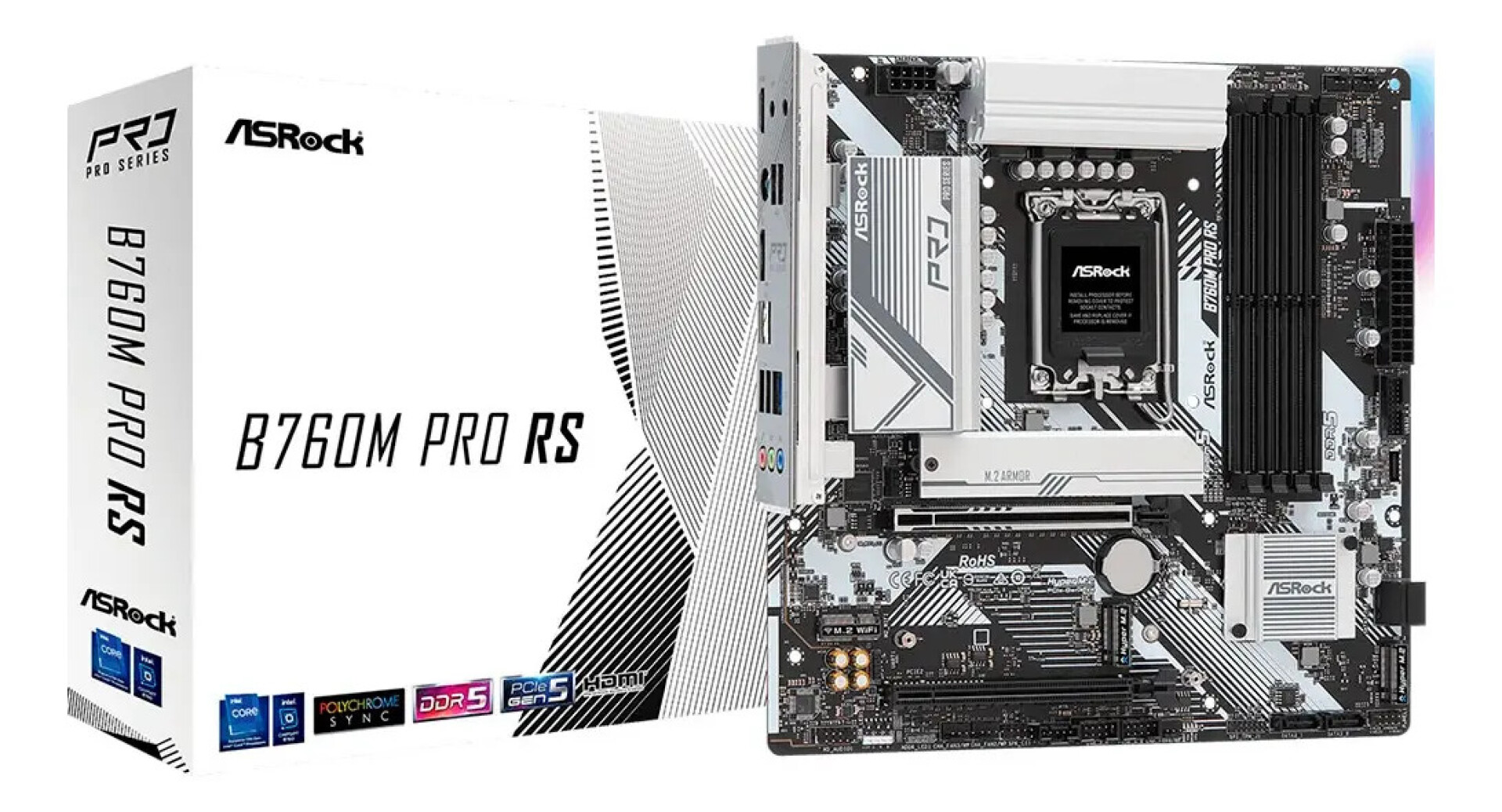 Motherboard Asrock B760m Pro Rs Lga 1700 Ddr5 Micro Atx - PLACA MADRE ASROCK B760M PRO RS 1700 