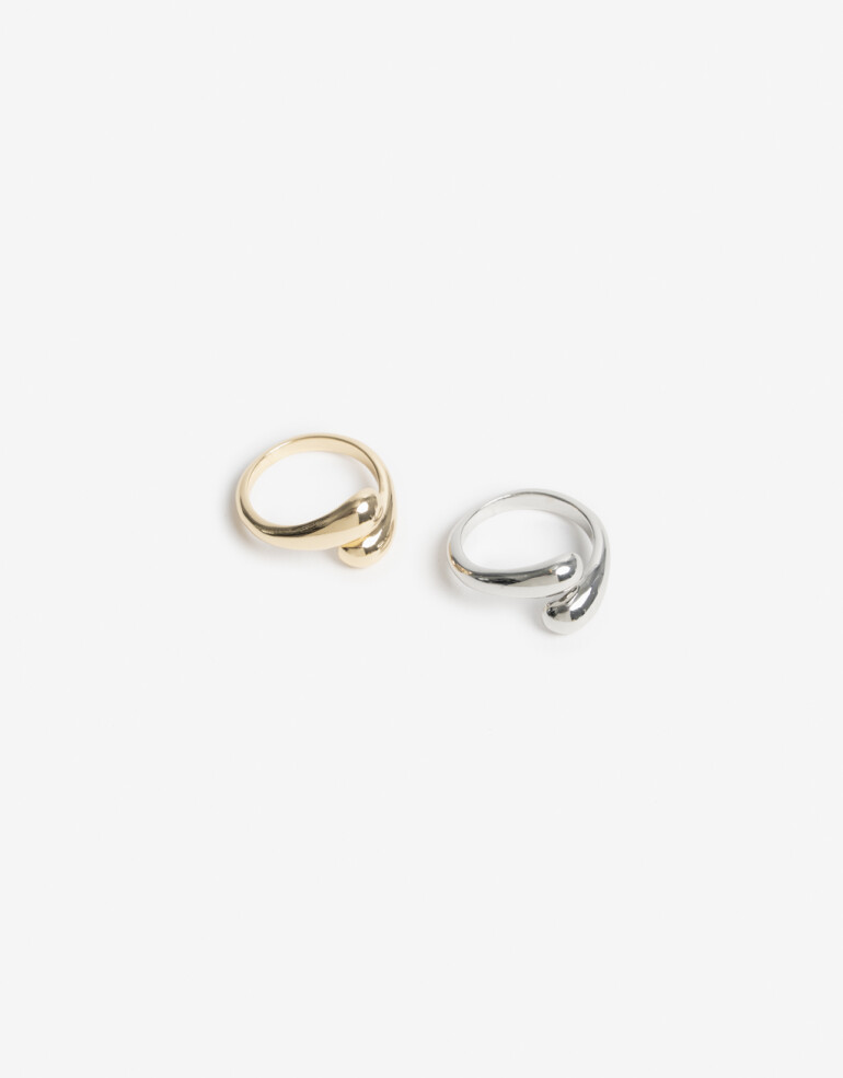 Sets Anillos Metal Set De Anillos Biplating - Dorado