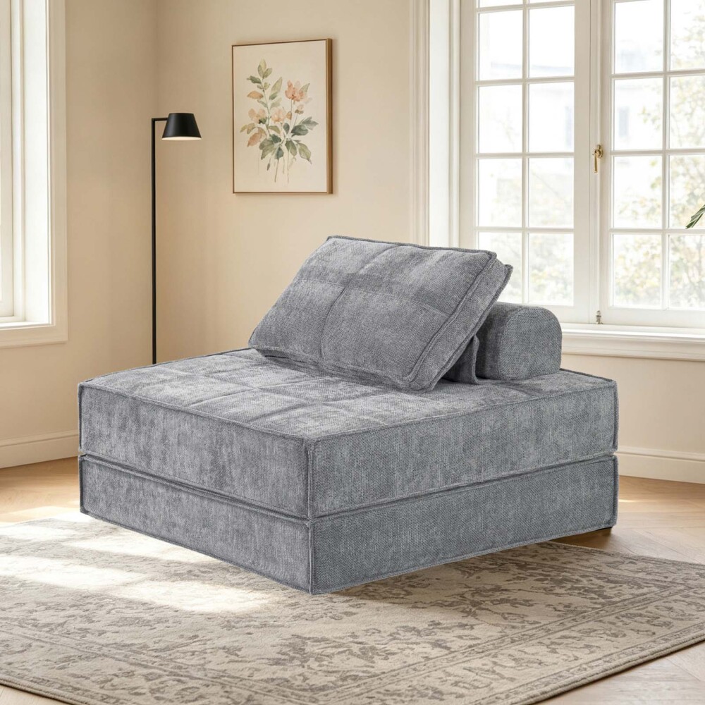 SOFÁ CAMA 1 CUERPO ESPUMA GRIS BRUMA