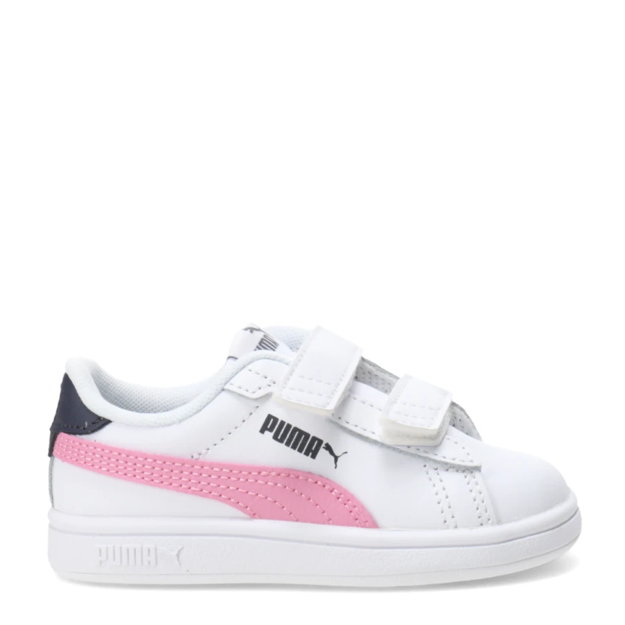 Championes de Niños Puma Smash 3.0 Leather V Blanco - Rosa - Azul Marino