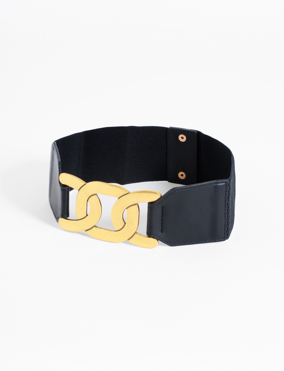 Cinturon elastizado hebilla metalica - negro 