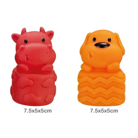Set 6 Mini Muñecos Silicona Texturizada Blanda Bebé Huanger Multicolor