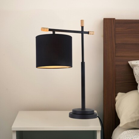 Portátil nórdica tela negra, portalámparas E27 62CM Portátil nórdica tela negra, portalámparas E27 62CM