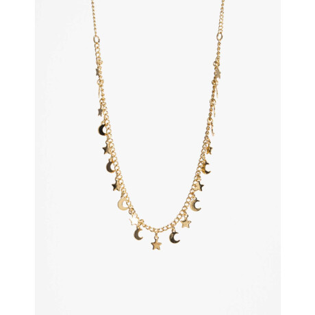 Collares Cortos Metal Estrellas Dorado