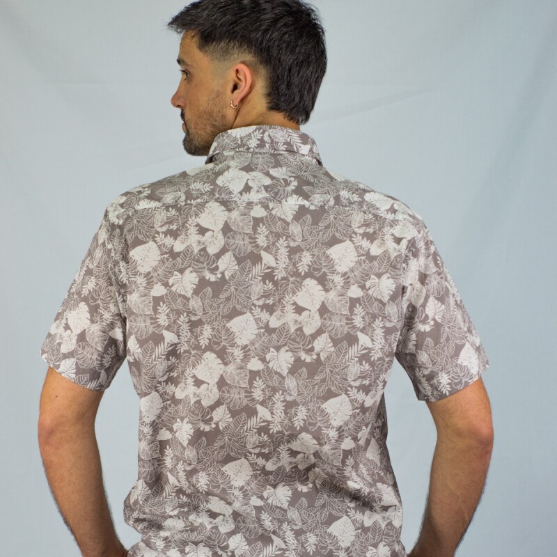 Camisa estampada Hawai Light Grey