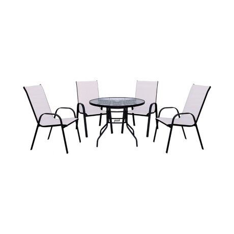 SET DE JARDIN NATURAL/BEIGE HIERRO Y TEXTILINA MINORI
