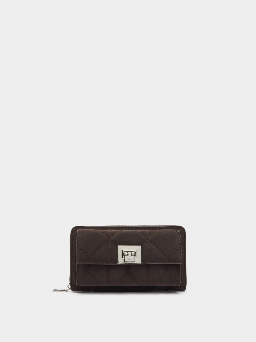 Cartera Acolchoada Con Textura Suave burdeos