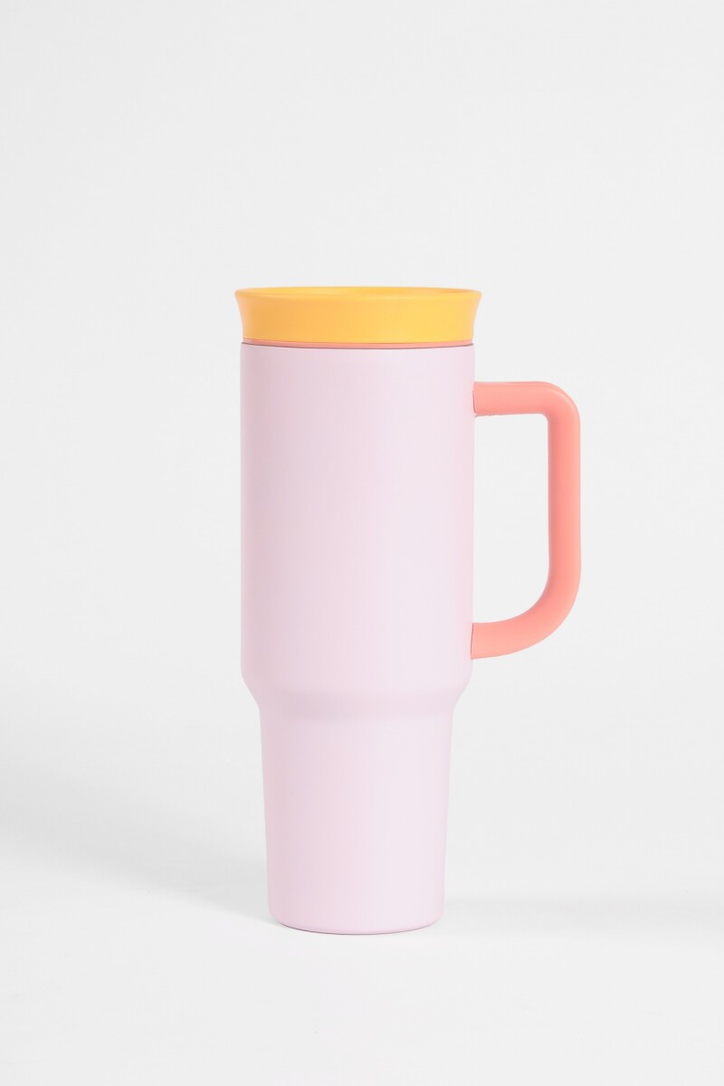 Mug vaso acero 1180 ml rosa