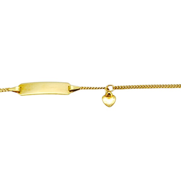 Pulsera Identidad Barbada Corazón -Oro bajo-Sin Piedra-PU8021 sinpiedra