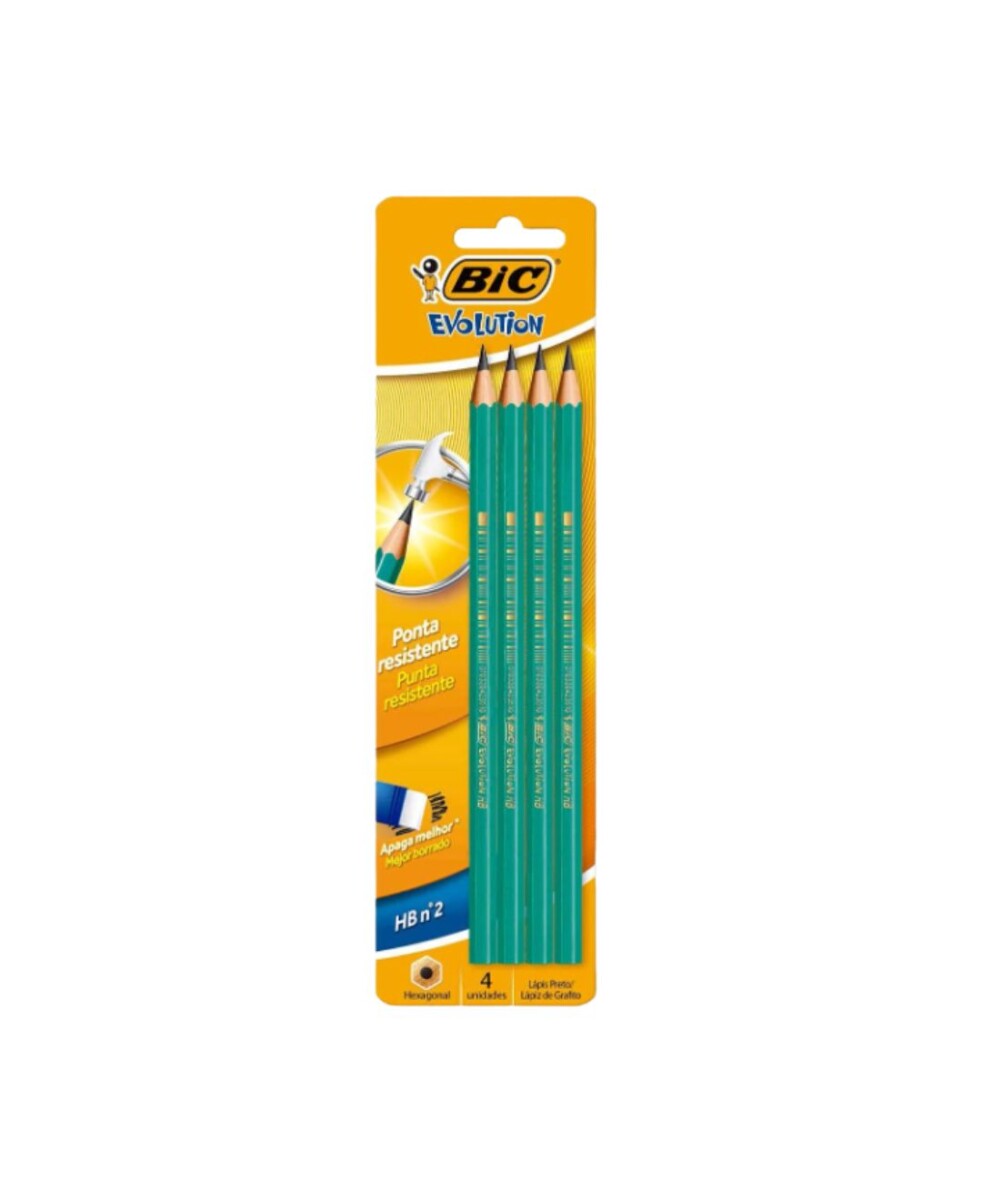 LAPIZ GRAFITO BIC EVOLUTION HB BLISTER X4U - S/C 
