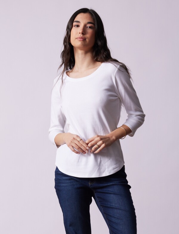 Remera Algodon Basica BLANCO