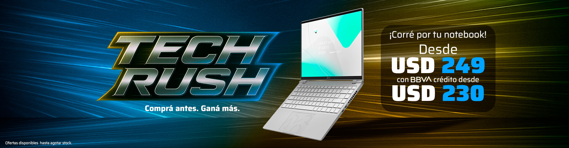 Tech Rush: Notebooks desde usd 249