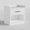 MESA DE LUZ CON 1 CAJON - COLOR BLANCA MESA DE LUZ CON 1 CAJON - COLOR BLANCA