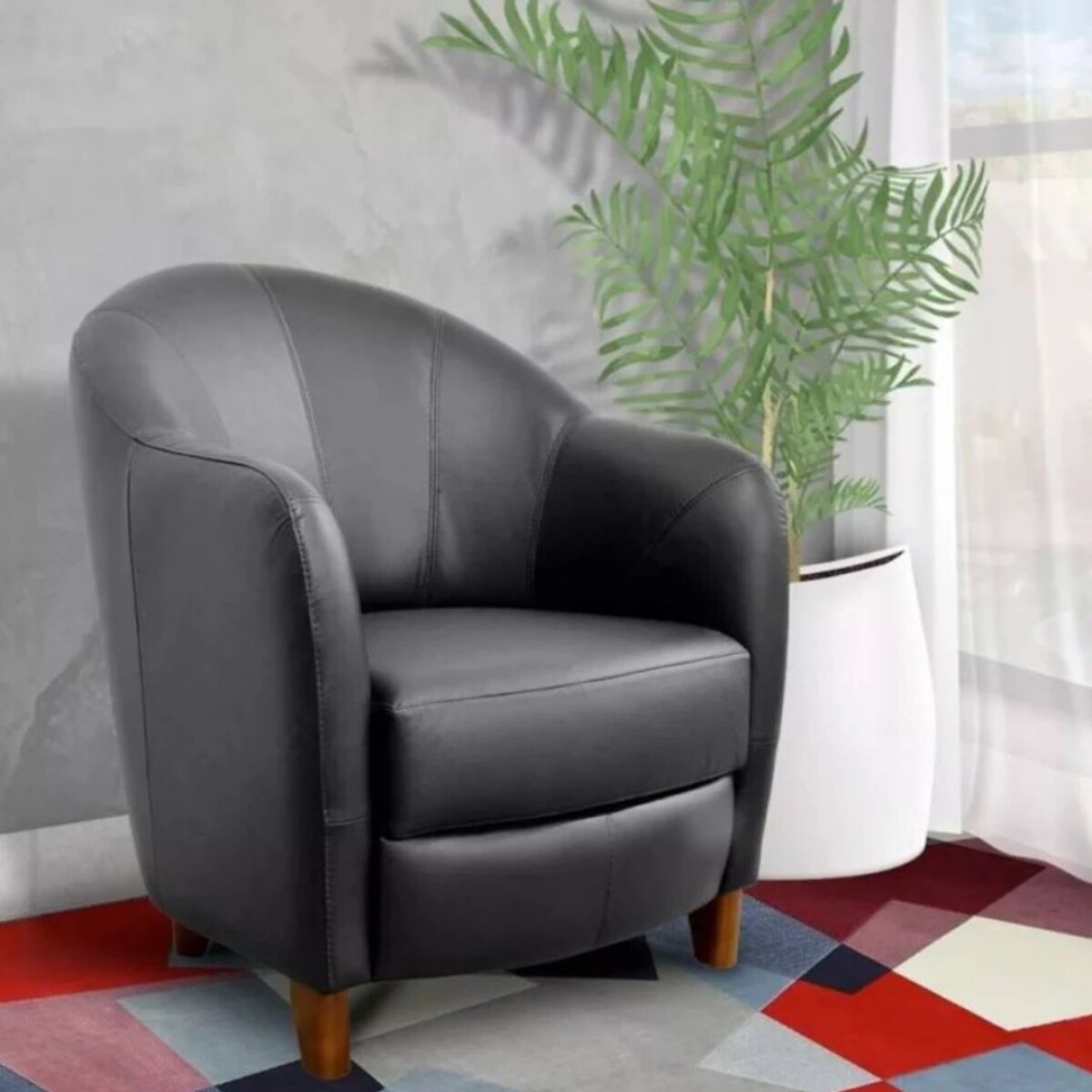 Butaca 100% Cuero - Nova - Negro Robles 