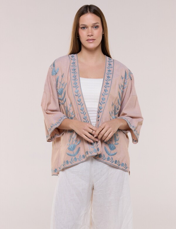 Cardigan Kimono Bordado TOSTADO/MULTI