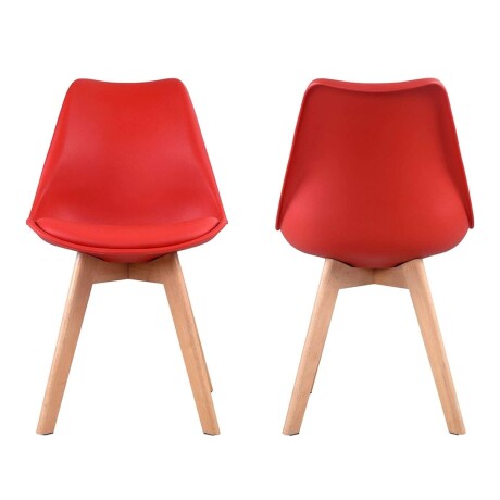 Silla eames acolchonada patas resistentes color rojo oferta Rojo