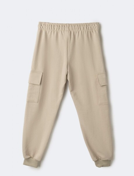 PANTALONES DEPORTIVOS CON CINTURA ELÁSTICA BEIGE