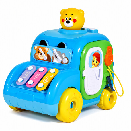 Juguete Didactico Bebe Auto Musical Motricidad Sensorial Celeste