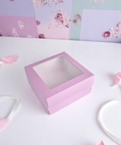 Caja 20x20x9,5 c/visor. LILA