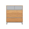 Cómoda 5 Cajones - Madera Maciza Pino/Gris - Square Cómoda 5 Cajones - Madera Maciza Pino/Gris - Square