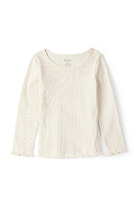 Set dos piezas, jumper jean a rayas y remera de algodón acanalado Sin color