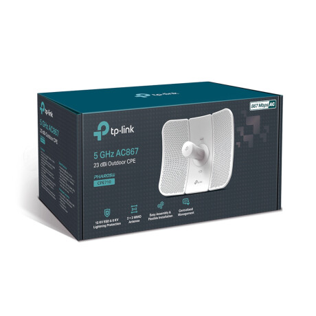 Tp-link - Punto de Acceso Pharos EAP710. 5GHZ. Antena Direccional 23DBI. Protección IP65. Color Blan 001